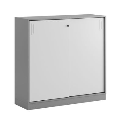 Skjutdörrskåp 120x40x107,5cm - Grå stomme/vita dörrar