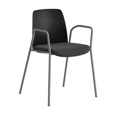 Stol med armstöd, tygsits och plastrygg - Choice