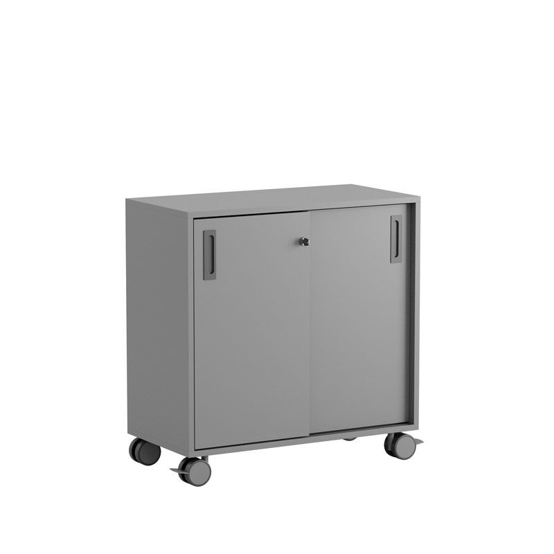 Skjutdörrskåp 80x40x72cm - Grå stomme/grå dörrar