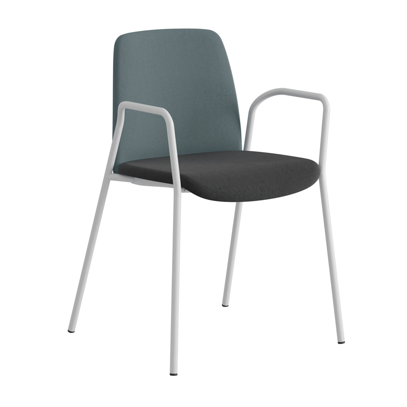 Tygklädd stapelbar stol med armstöd - Choice