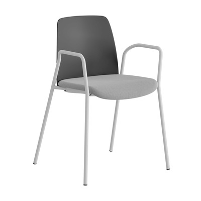 Stol med armstöd, tygsits och plastrygg - Choice