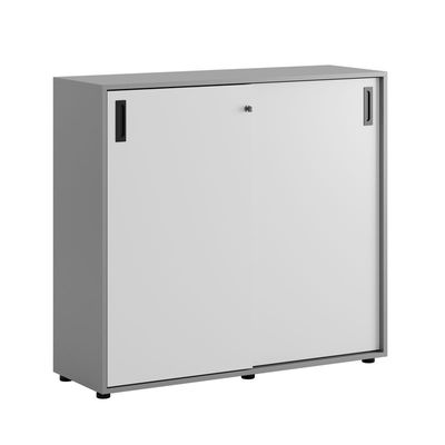 Skjutdörrskåp 120x40x107,5cm - Grå stomme/vita dörrar