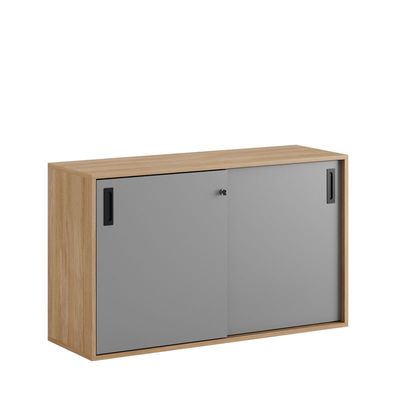 Skjutdörrskåp 120x40x72cm - Urban oak stomme/grå dörrar