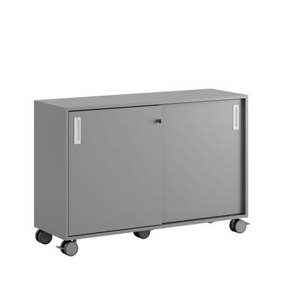 Skjutdörrskåp 120x40x72cm - Grå stomme/grå dörrar