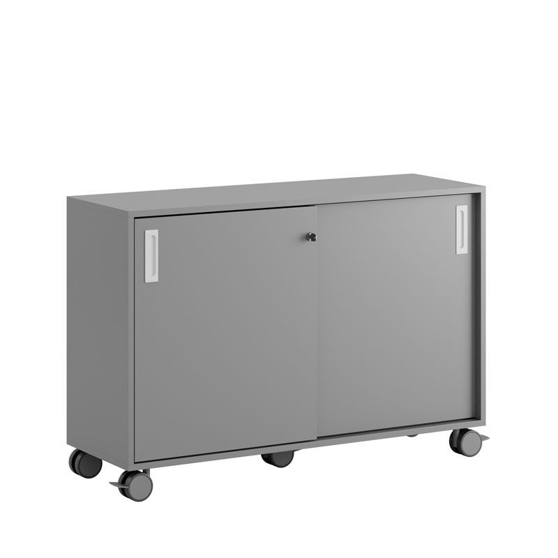 Skjutdörrskåp 120x40x72cm - Grå stomme/grå dörrar