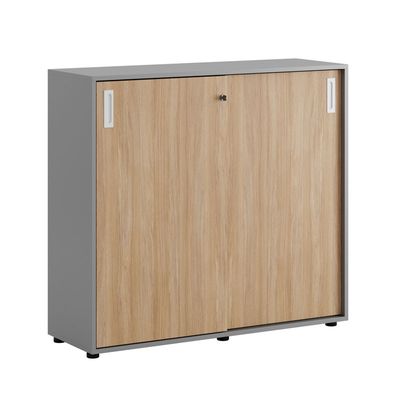 Skjutdörrskåp 120x40x107,5cm - Grå stomme/urban oak dörrar