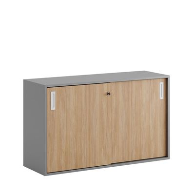 Skjutdörrskåp 120x40x72cm - Grå stomme/urban oak dörrar