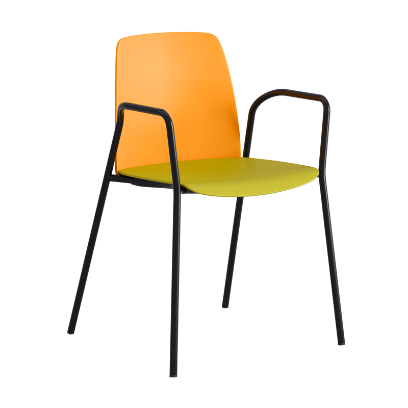 Stapelbar stol i plast med armstöd - Choice