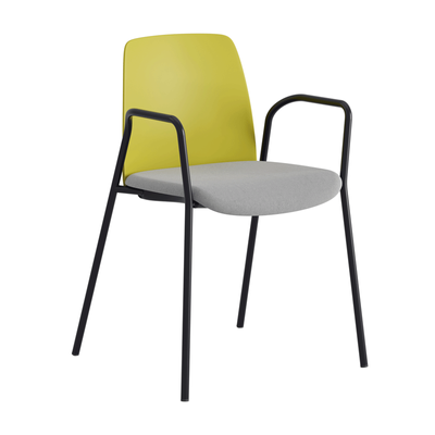 Stol med armstöd, tygsits och plastrygg - Choice