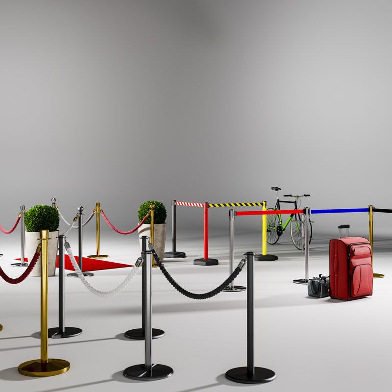 Royal Basic – Svart stolpe med gul/svart band 3m