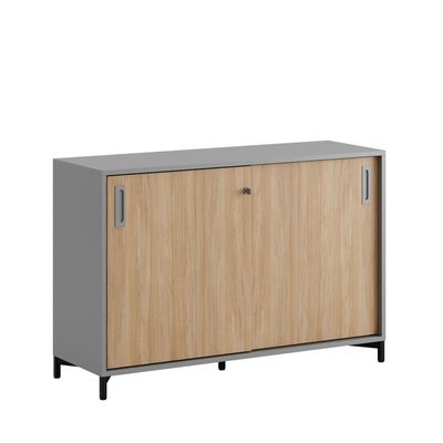 Skjutdörrskåp 120x40x72cm - Grå stomme/urban oak dörrar