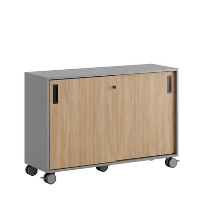Skjutdörrskåp 120x40x72cm - Grå stomme/urban oak dörrar