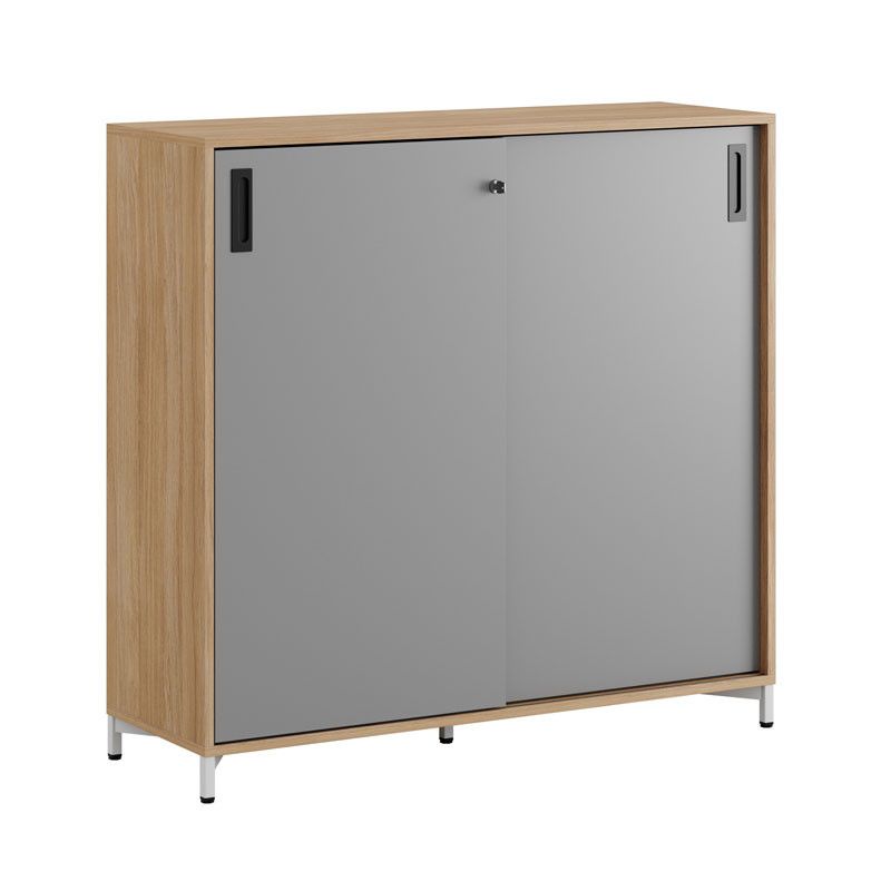 Skjutdörrskåp 120x40x107,5cm - Urban oak stomme och grå dörrar