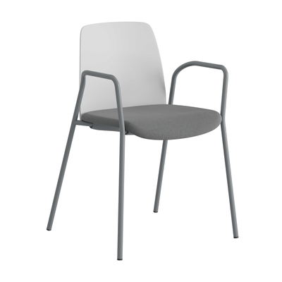 Stol med armstöd, tygsits och plastrygg - Choice