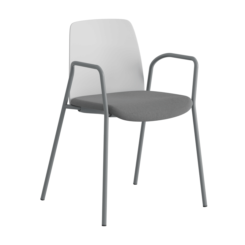 Stol med armstöd, tygsits och plastrygg - Choice