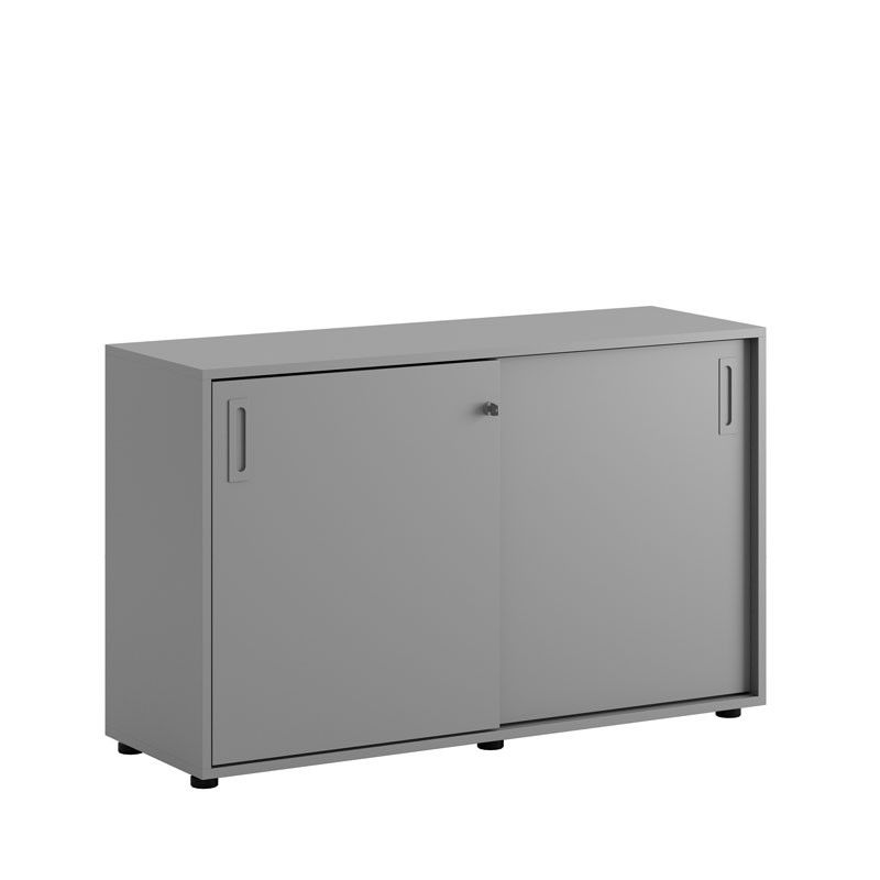 Skjutdörrskåp 120x40x72cm - Grå stomme/grå dörrar