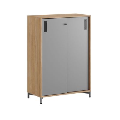 Skjutdörrskåp 80x40x107,5cm - Urban oak stomme/grå dörrar