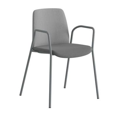 Tygklädd stapelbar stol med armstöd - Choice