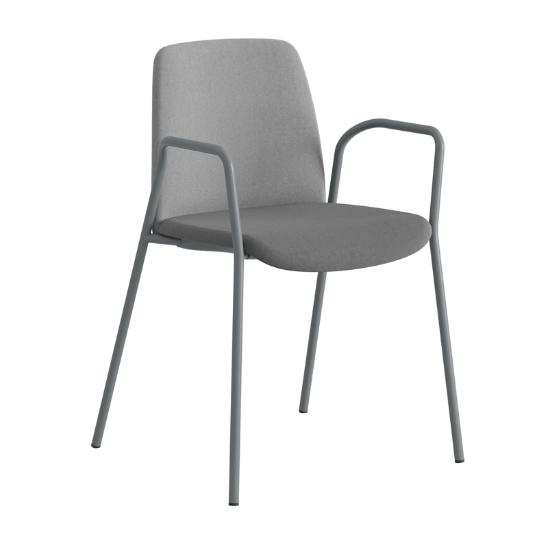 Tygklädd stapelbar stol med armstöd - Choice