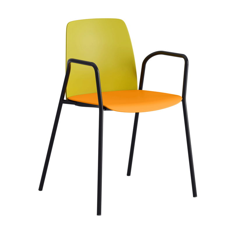 Stapelbar stol i plast med armstöd - Choice