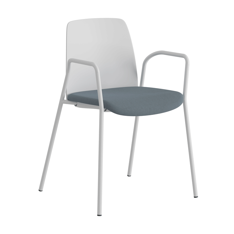 Stol med armstöd, tygsits och plastrygg - Choice