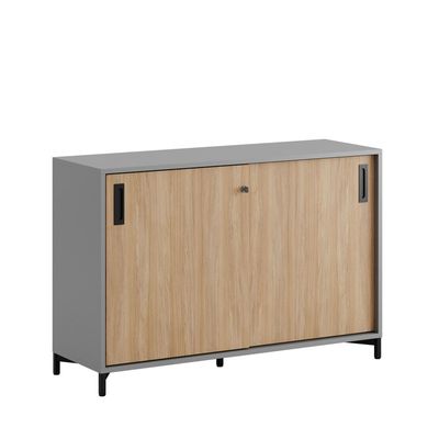 Skjutdörrskåp 120x40x72cm - Grå stomme/urban oak dörrar