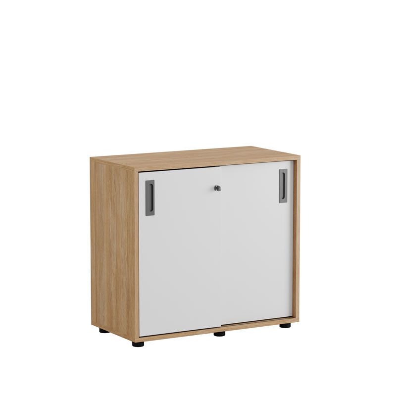 Skjutdörrskåp 80x40x72cm - Urban oak stomme/vita dörrar