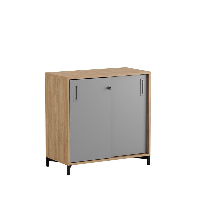 Skjutdörrskåp 80x40x72cm - Urban oak stomme/grå dörrar