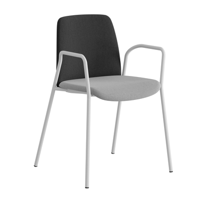 Tygklädd stapelbar stol med armstöd - Choice