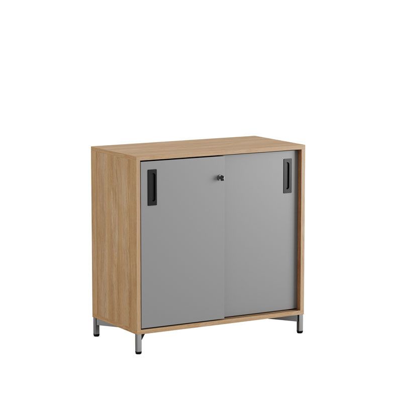 Skjutdörrskåp 80x40x72cm - Urban oak stomme/grå dörrar