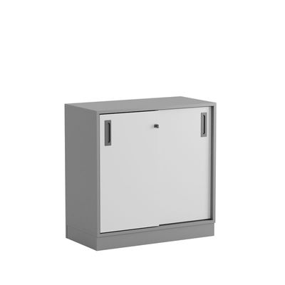 Skjutdörrskåp 80x40x72cm - Grå stomme/vita dörrar