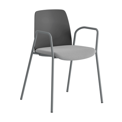 Stol med armstöd, tygsits och plastrygg - Choice