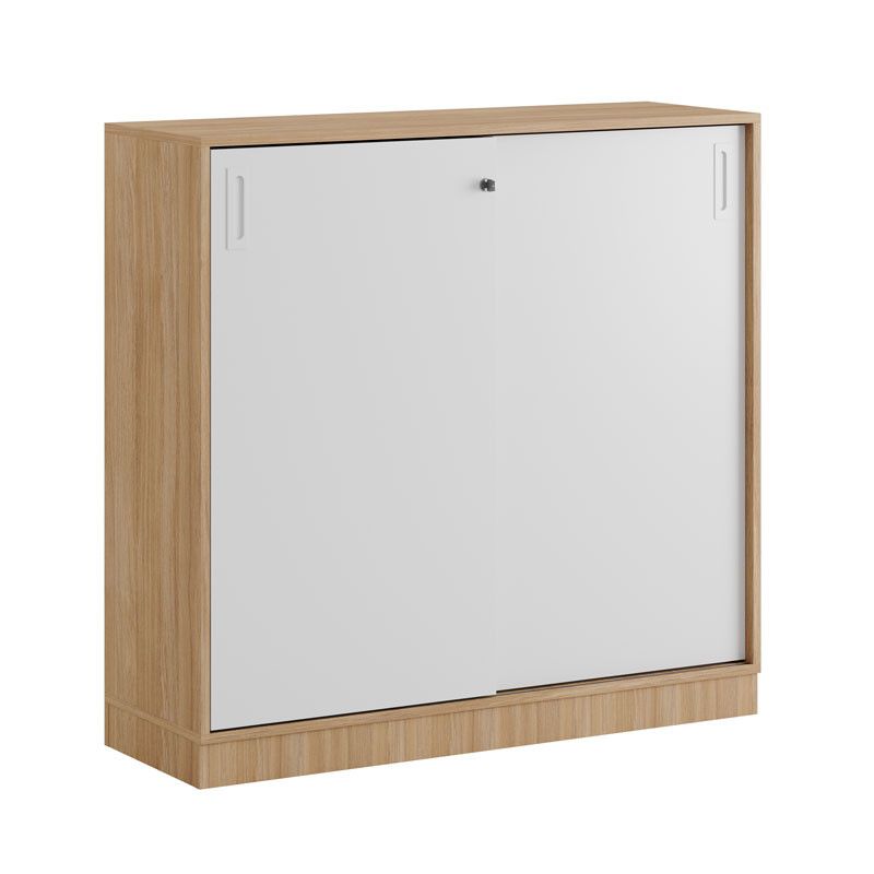 Skjutdörrskåp 120x40x107,5cm - Urban oak stomme och vita dörrar