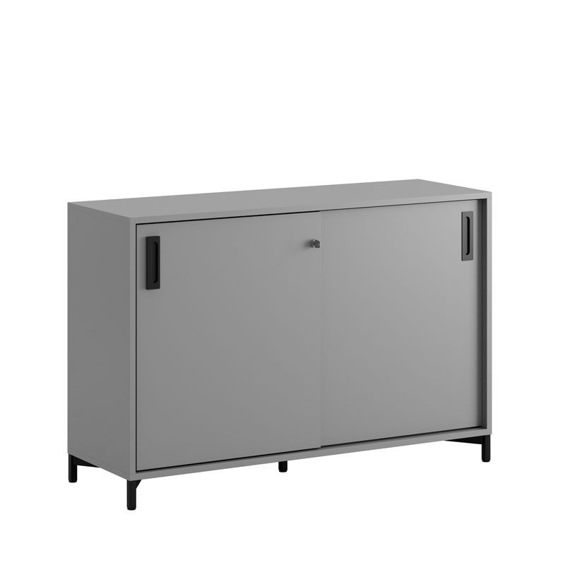 Skjutdörrskåp 120x40x72cm - Grå stomme/grå dörrar