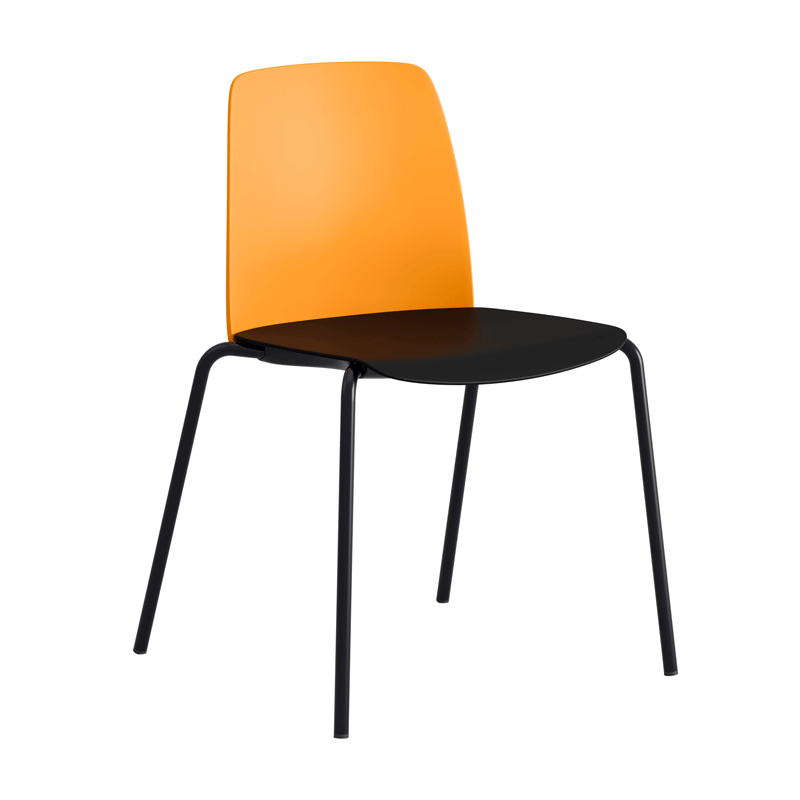 Stapelbar stol med sits och rygg i plast - Choice