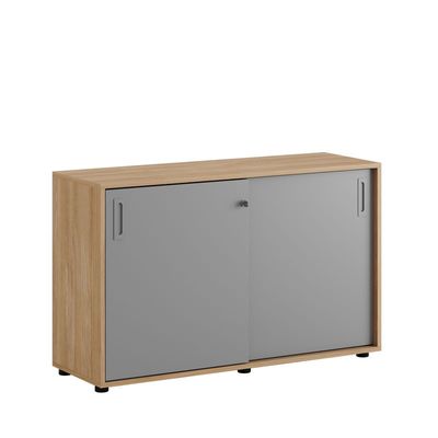 Skjutdörrskåp 120x40x72cm - Urban oak stomme/grå dörrar