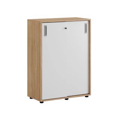 Skjutdörrskåp 80x40x107,5cm - Urban oak stomme/vita dörrar