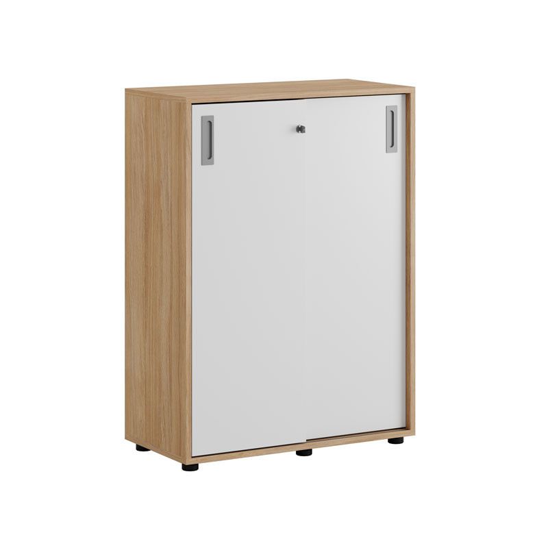 Skjutdörrskåp 80x40x107,5cm - Urban oak stomme/vita dörrar