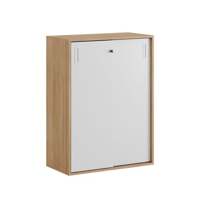 Skjutdörrskåp 80x40x107,5cm - Urban oak stomme/vita dörrar