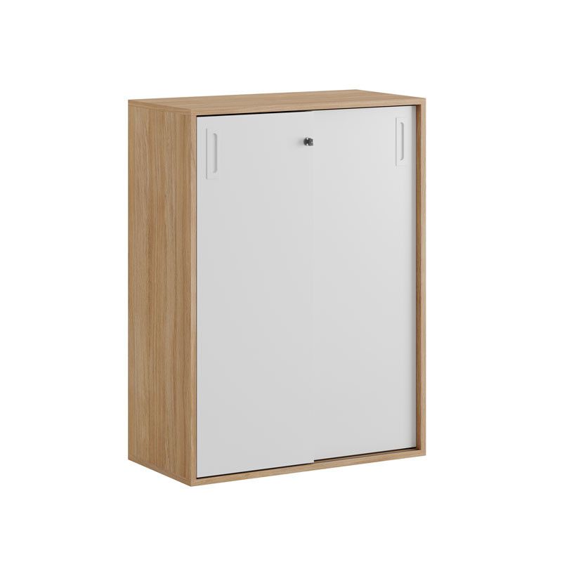 Skjutdörrskåp 80x40x107,5cm - Urban oak stomme/vita dörrar