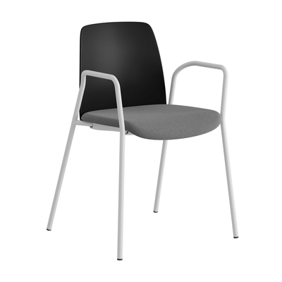 Stol med armstöd, tygsits och plastrygg - Choice