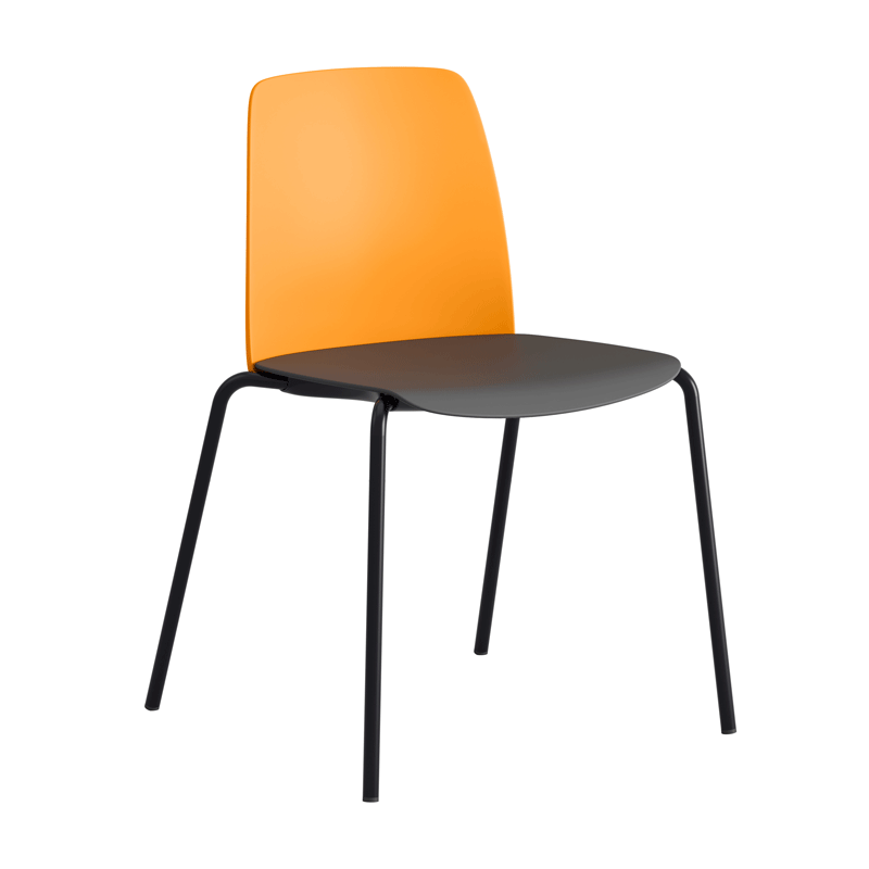 Stapelbar stol med sits och rygg i plast - Choice