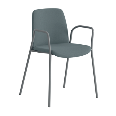Tygklädd stapelbar stol med armstöd - Choice
