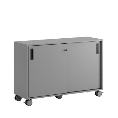 Skjutdörrskåp 120x40x72cm - Grå stomme/grå dörrar