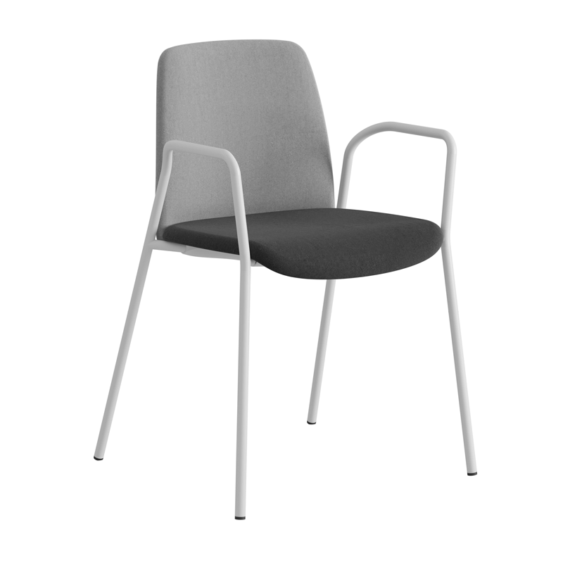 Tygklädd stapelbar stol med armstöd - Choice