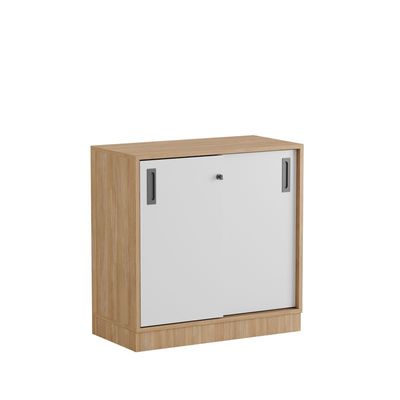 Skjutdörrskåp 80x40x72cm - Urban oak stomme/vita dörrar