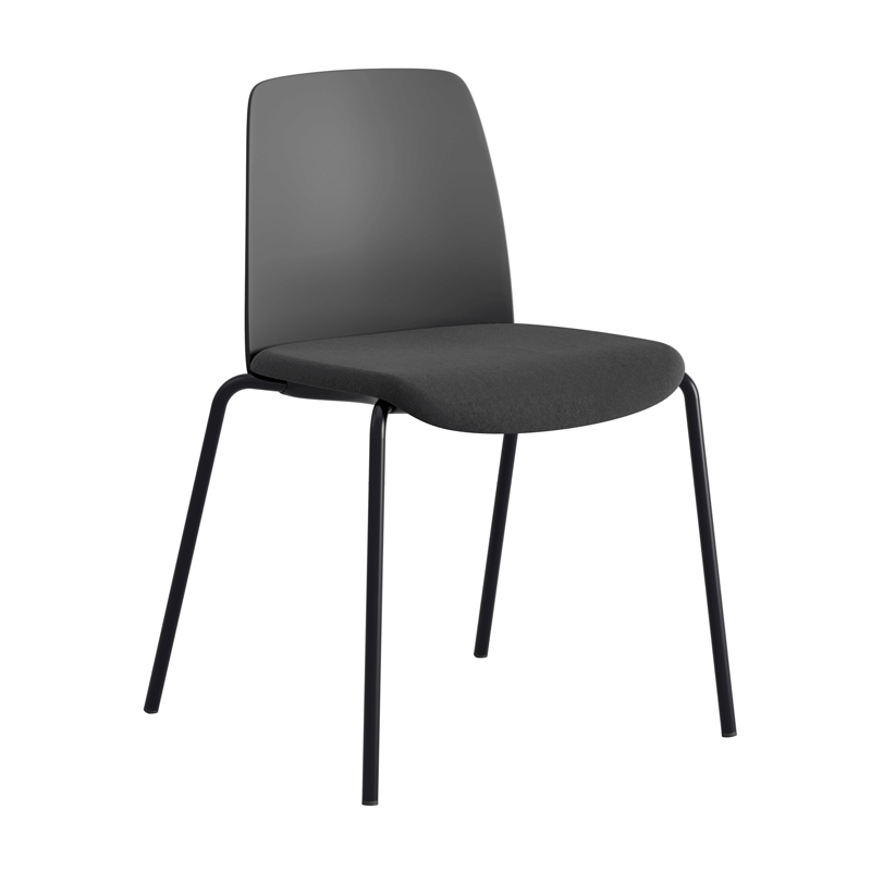 Stol med tygsits, plastrygg och fyrbensstativ - Choice