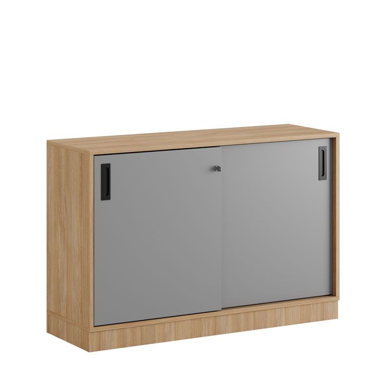 Skjutdörrskåp 120x40x72cm - Urban oak stomme/grå dörrar