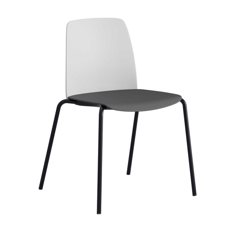Stapelbar stol med sits och rygg i plast - Choice