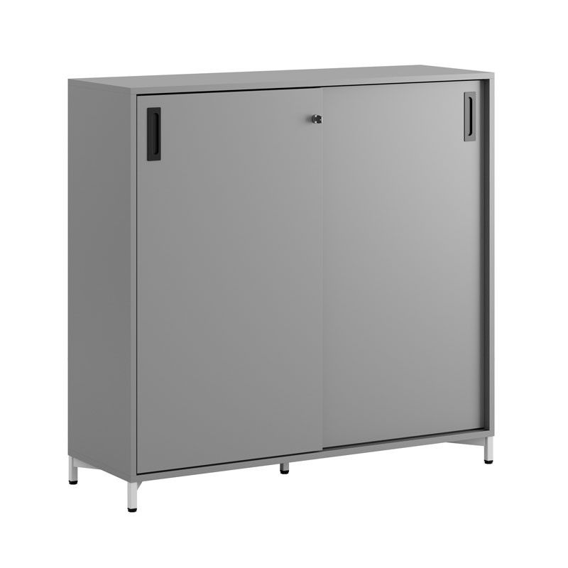 Skjutdörrskåp 120x40x107,5cm - Grå stomme/grå dörrar